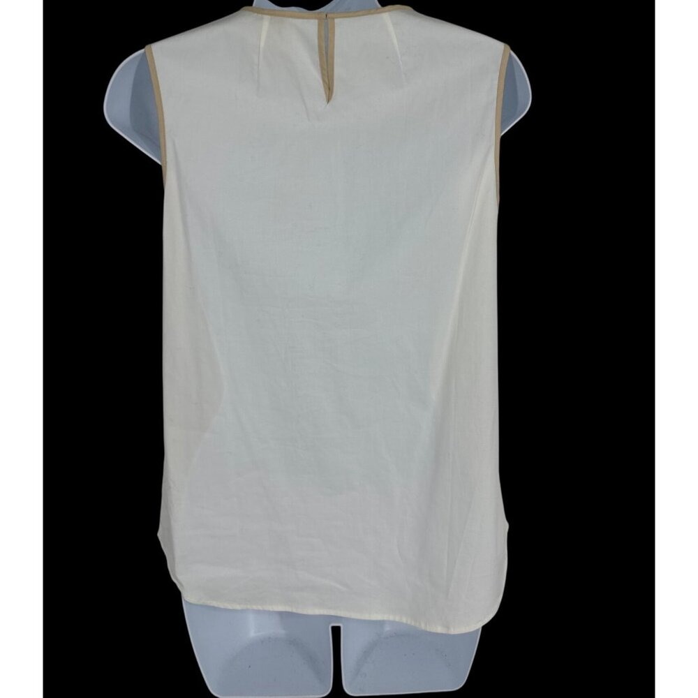 J Crew Factory Tank Top White Beige Jeweled Front Sleeveless Blouse Womens Sz 0 - Picture 4 of 8